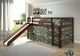 Donco Kids Mission Dark Cappuccino Twin Low Loft Bed with Camo Tent Kit-1