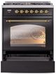 Ilve® Nostalgie II Series 30" Glossy Black Pro Style Dual Fuel Range-3