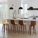 Armen Living Vienna Cream/Walnut Swivel Bar Stool-1