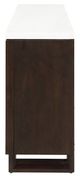 ACME Furniture Edwyn Rustic Espresso/Natural Marble Server with Fireplace-4