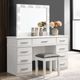Coaster® Felicity Glossy White/Metallic Vanity Stool-3