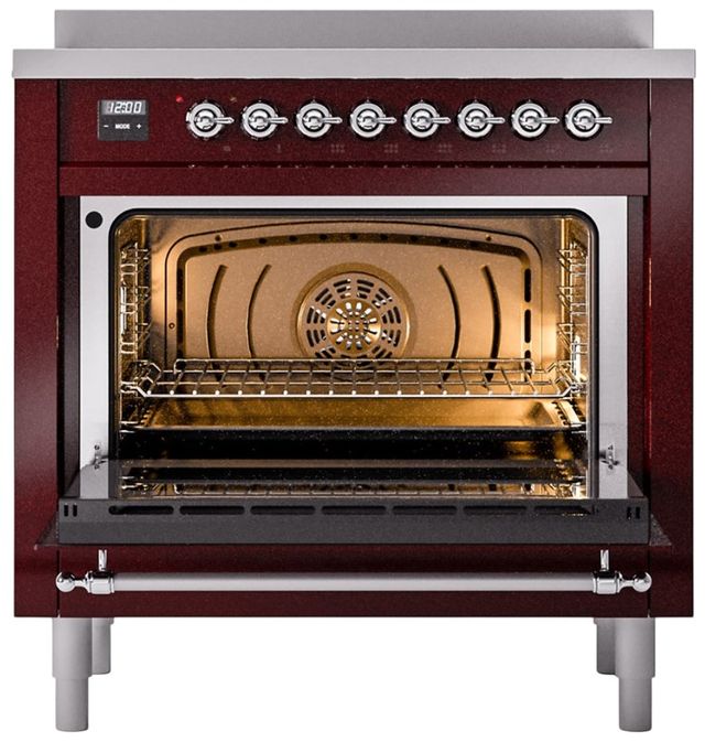 Ilve® Nostalgie II Series 36" Burgundy Pro Style Induction Range-1