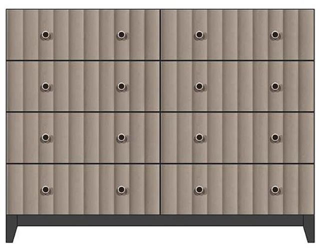 Country View Woodworking Customizable American Modern 56" 8-Drawer Silver Knob Wood Legs Dresser-0