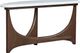 Magnussen Home® Arwen White Demilune Sofa Table with Brown Base-3
