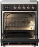 Ilve® Majestic III 30" Glossy Black Pro Style Induction Range with Triple Glass Door and Copper Trim-1