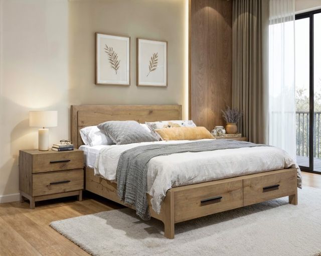 Magnussen Home® Davenport Rustic Caramel California King Panel Storage Bed-1