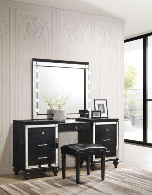 New Classic® Home Furnishings Valentino Black Vanity Table Mirror-4