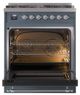 Ilve® Nostalgie II Noblesse 30" Blue Gray Pro Style Dual Fuel Range with Chrome Trim-2