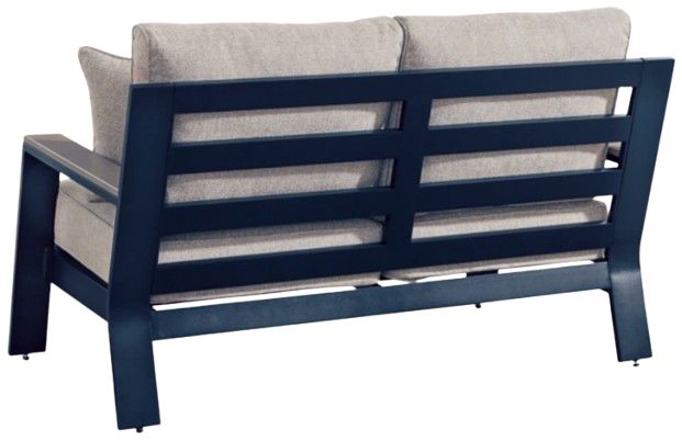 Signature Design by Ashley® East Beach Driftwood/Navy Blue Fabric/Wooden Outdoor Loveseat-3
