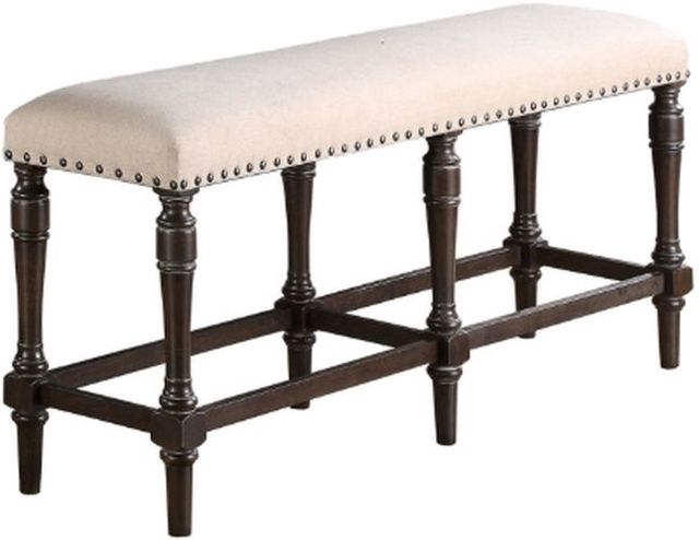 Winners Only® Xcalibur Espresso/Oatmeal Upholstered Bench-0