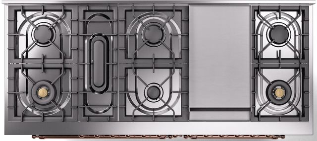 Ilve® Nostalgie II Series 60" Glossy Black Pro Style Dual Fuel Range-2