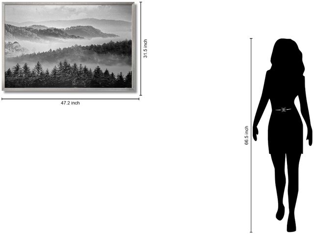 Classy Living Classic Black and White Misty Forest Wall Art-2