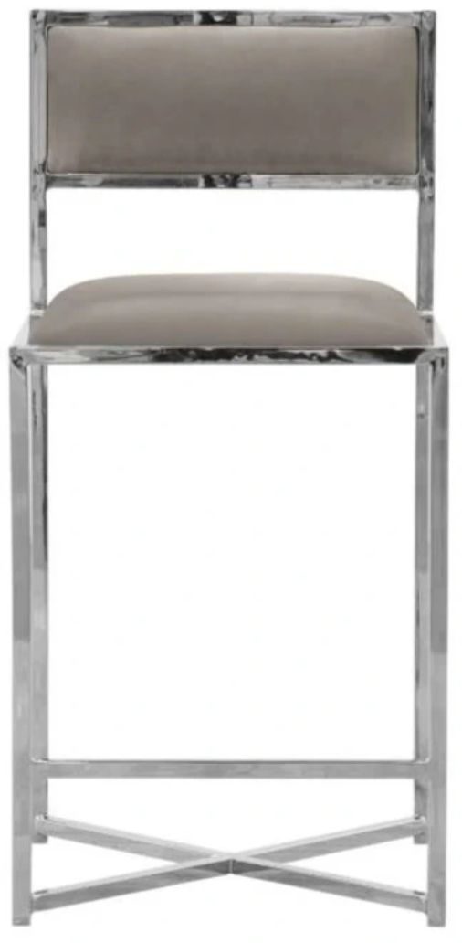 Modus Furniture Amalfi Chrome/Taupe X-Base Counter Stool-2