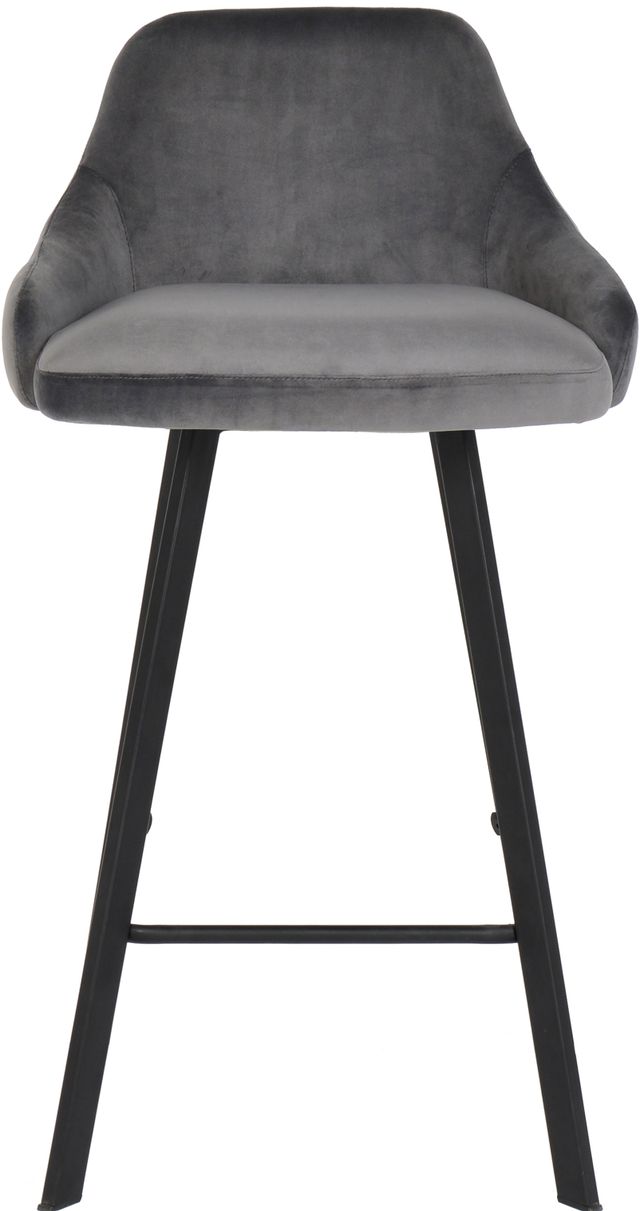 Meridian Furniture Viviene Gray Velvet Counter Stool-3