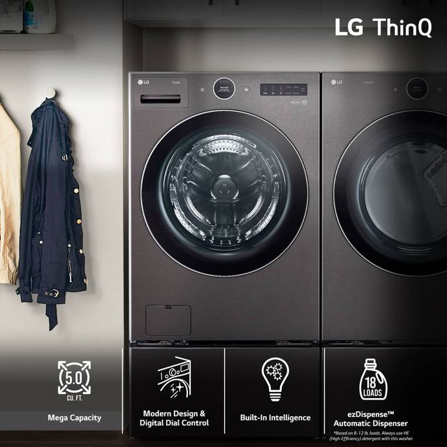 LG 5.0 Cu. Ft. Black Steel Front Load Washer-4