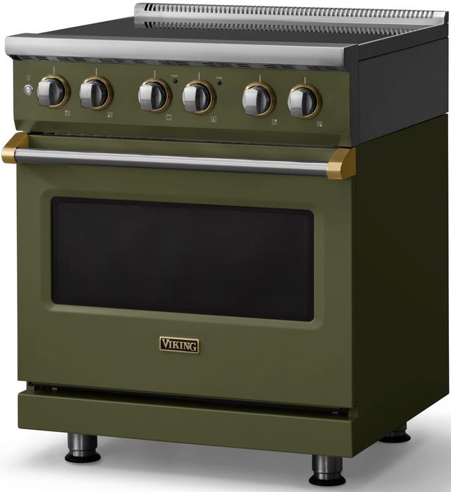Viking® 5 Series 30" Martini Pro Style Induction Range with Brushed Brass Trim-3