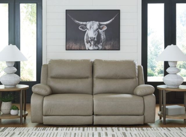 Signature Design by Ashley® Brannigan 2-Piece Pebble Power Reclining Small Spaced Sectional Loveseat-1