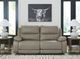 Signature Design by Ashley® Brannigan 2-Piece Pebble Power Reclining Small Spaced Sectional Loveseat-1