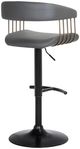 Armen Living Calista Gray/Black Upholstered Adjustable Bar Stool-3