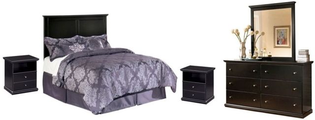 Signature Design by Ashley® Maribel 5-Piece Black Full Youth Panel Headboard Bed Set-0