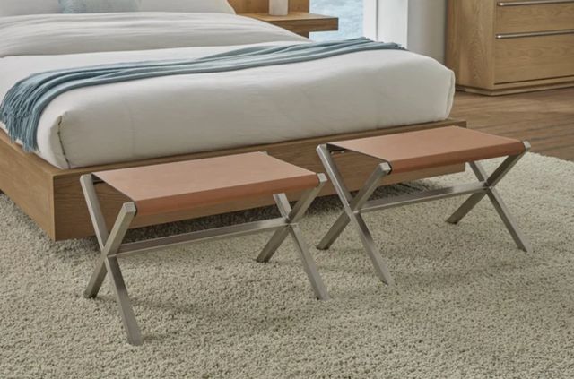 Modus Furniture One Coastal Brown/Stainless Steel Director's Stool-1