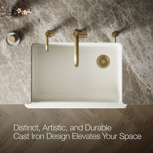 KOHLER® Whitehaven® Biscuit 33" Undermount Single-Bowl Farmhouse Kitchen Sink-4