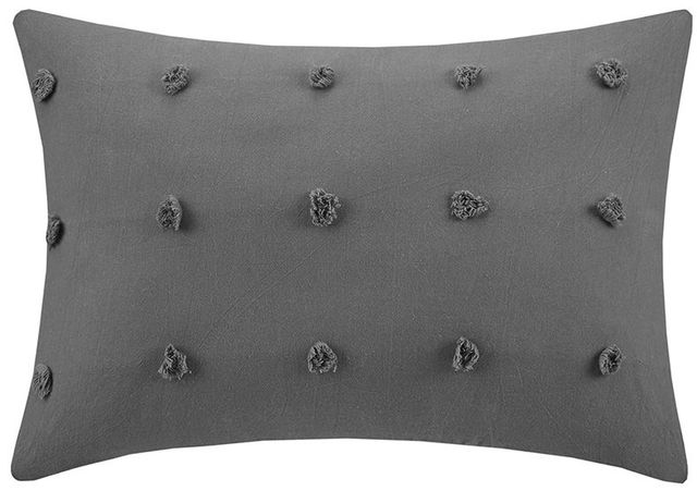 Olliix by Urban Habitat Brooklyn Charcoal 14"x"20 Cotton Jacquard Pom Pom Oblong Pillow-0
