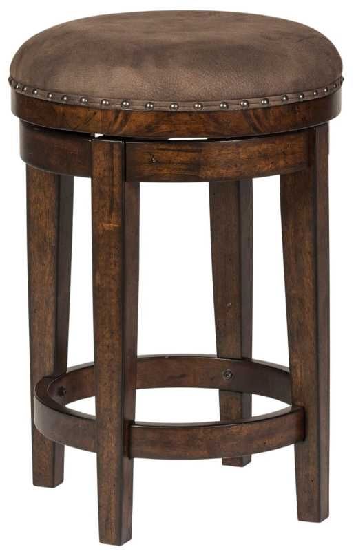 Liberty Furniture Aspen Skies Gray/Russet Brown Swivel Stool-0