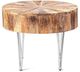 A & B Home Tacoma Natural 12" Round Wood Coffee Table with Silver Legs-0