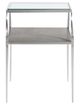 Bernhardt Cornelia Glass Top Nebbia Square Side Table with Brushed Stainless Steel Base-2