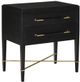 Currey & Company Verona Black Lacquered Linen Nightstand-1