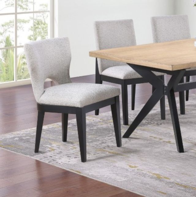 Winners Only® Oxford Black/Gray Curved Back Side Chair-2