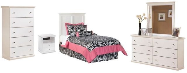 Signature Design by Ashley® Bostwick Shoals 5-Piece White Twin Panel Headboard Set-0