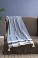 A & B Home Brighton Blue/White Striped Throw Blanket-5