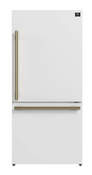 FORNO® Milano 62 in. 34.4 Cu. Ft. White Bottom Freezer Refrigerator-4