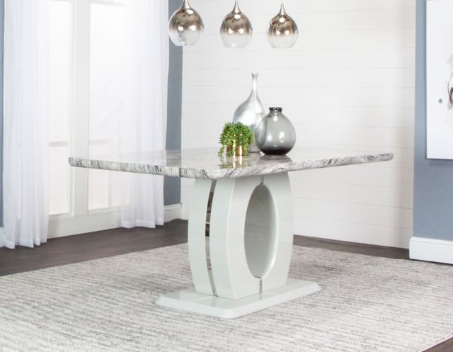 Cramco Dyane Faux Marble Top Counter Height Table with Light Gray Base-2