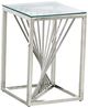 Mazin Furniture Prisma 20" Glass Top Accent Table with Polished Chrome Base-0