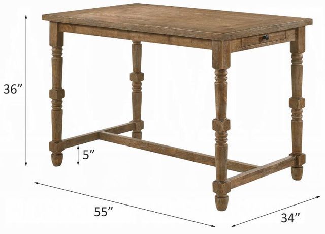 ACME Furniture Farsiris Weathered Oak Counter Height Table-2