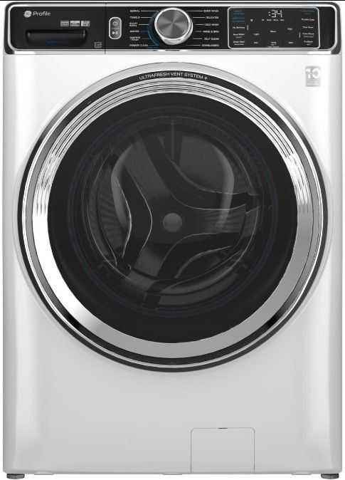 GE Profile™ 5.3 Cu. Ft. White Front Load Washer with UltraFresh™ Vent System+ with OdorBlock™-0