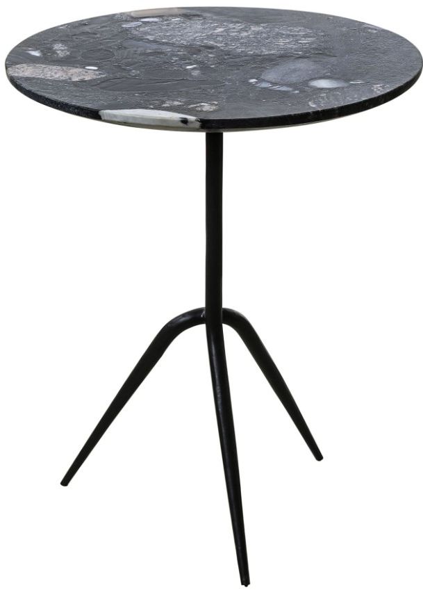 Home Trends & Design Sperre Black/Gray Septarian Side Table -0