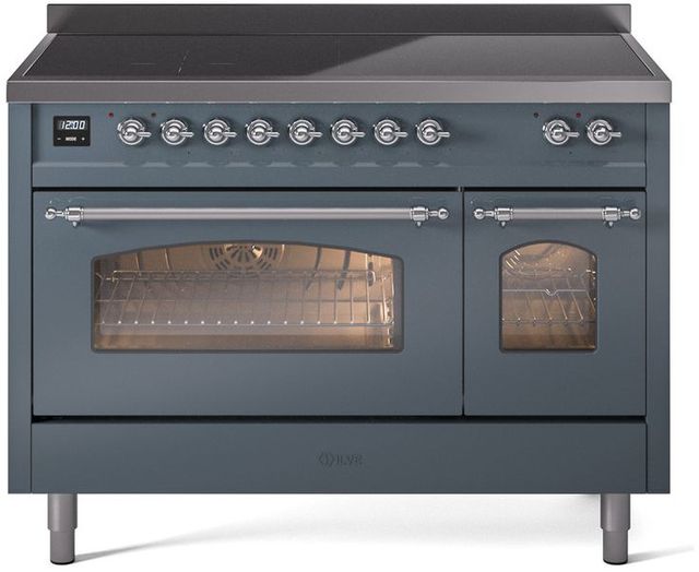 Ilve® Nostalgie II Series 48" Blue Grey Pro Style Induction Range-0