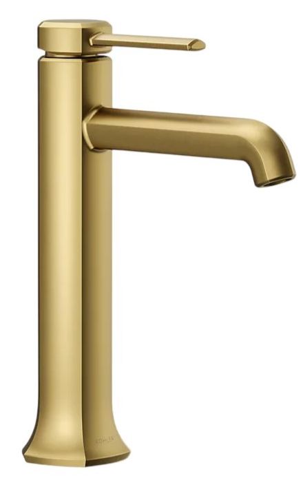 KOHLER® Occasion® Vibrant Brushed Moderne Brass Tall Single-Handle Bathroom Sink Faucet-0