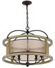 Cal® Lighting & Accessories Palencia 5-Light Distressed Oak Round Chandelier-2