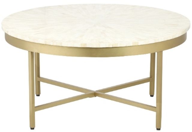 LR Home Gold/White Coffee Table-1
