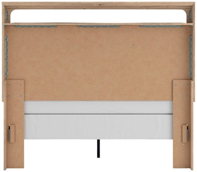 Signature Design by Ashley® Hollymount Tan Queen Upholstered Panel Bed-3