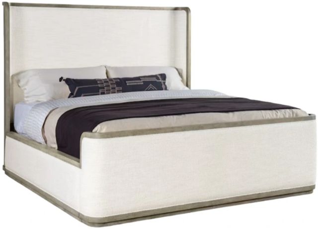 Hooker® Furniture Linville Falls Boones Merino Pearl/Mink Queen Upholstered Shelter Bed-0