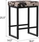 Emerald Home Abilene 2-Piece Cow Hide Print Barstool Set-2