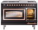 Ilve® Nostalgie II Noblesse 48'' Glossy Black Pro Style Dual Fuel Range with Copper Trim-4