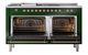Ilve® Nostalgie II Noblesse 60'' Emerald Green Pro Style Dual Fuel Range with Copper Trim-2