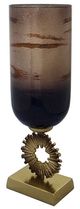 A & B Home Brown/Gold Handmade Glass Vase-2